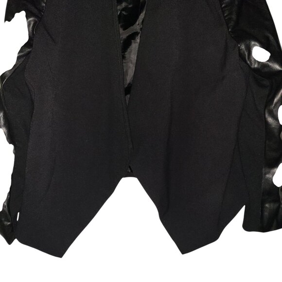 WORTHINGTON | Two-Tone Black Faux Leather Business Casual Blazer - Picture 6 of 12